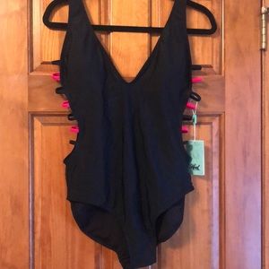 Heat Solids Strappy Side/Back One Piece